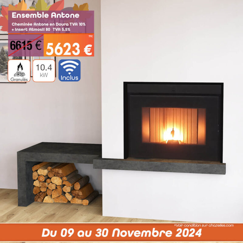 ensemble cheminée insert granules bois promotions chazelles